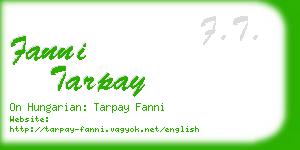 fanni tarpay business card